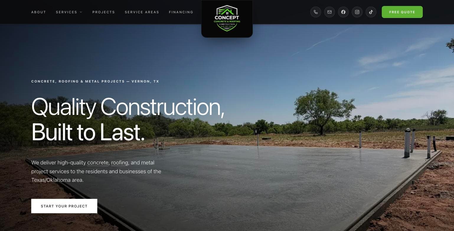 Concept Construction website screenshot