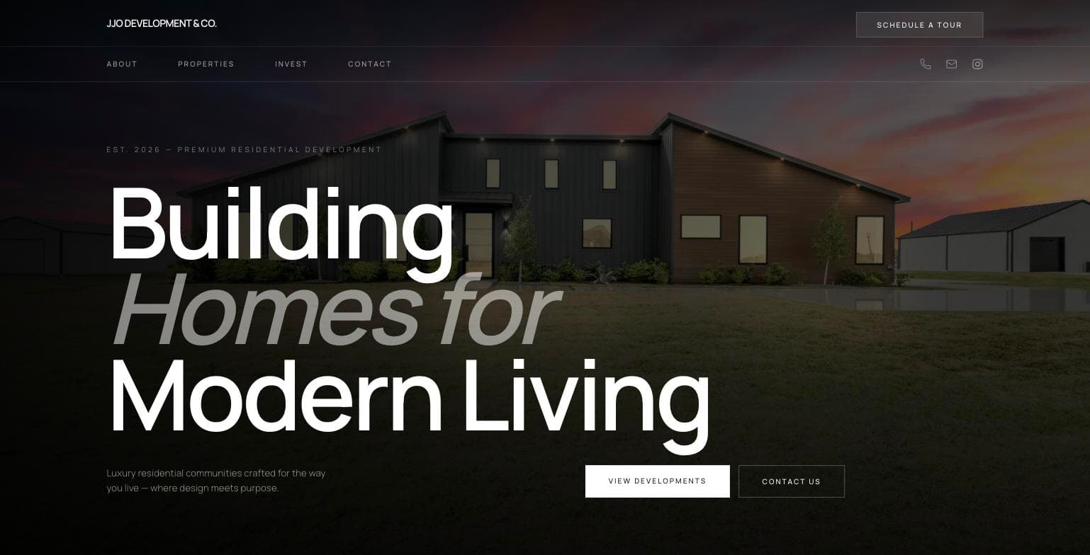JJO Development & Co. website screenshot